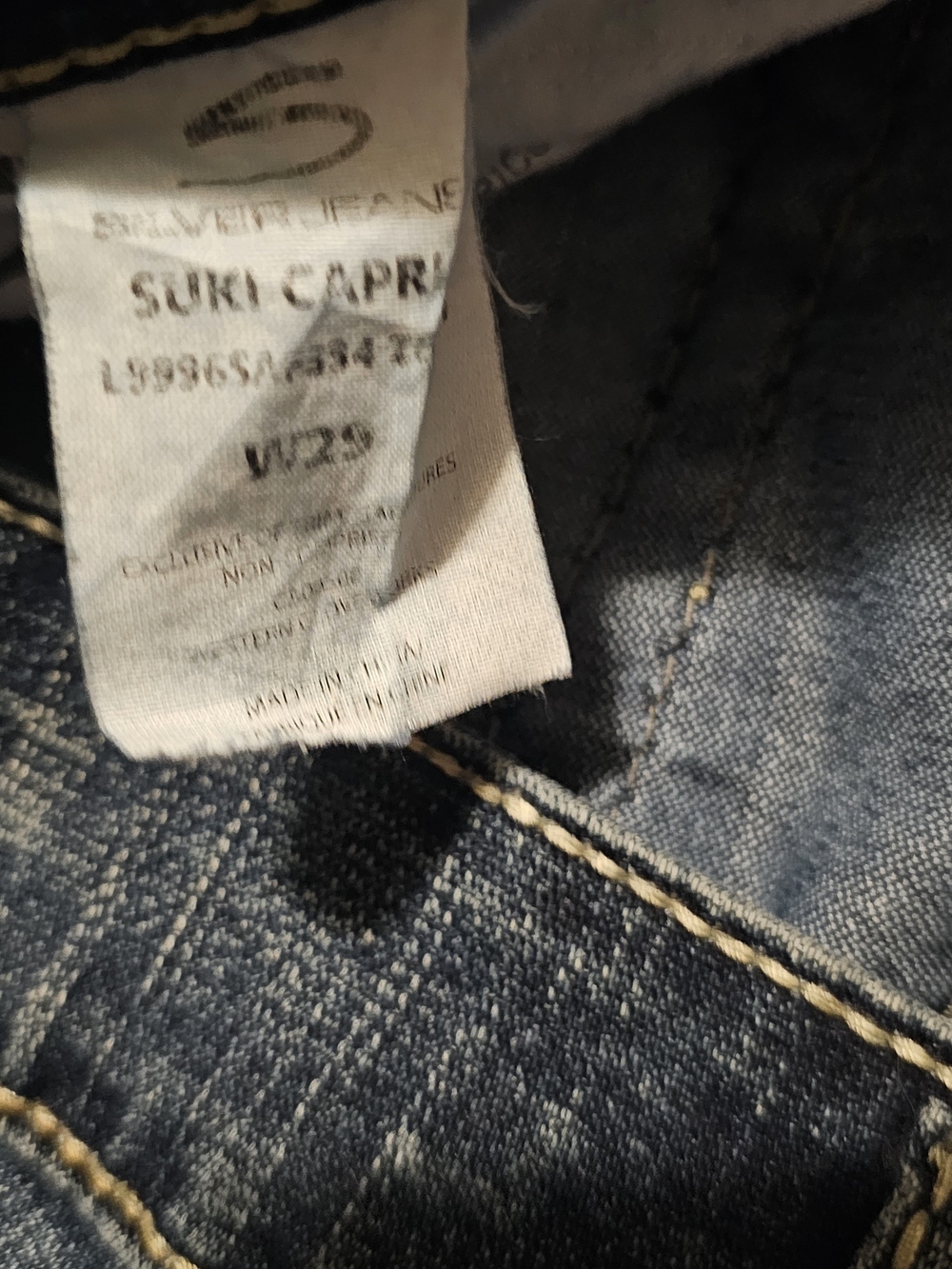 Silver Jeans 29 Women's Slim Capri - Blue Denim